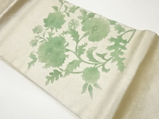 相良刺繍花唐草模様名古屋帯